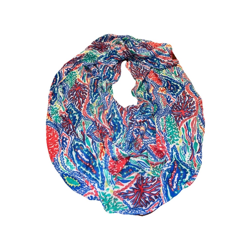 LILLY PULITZER Lightweight Infinity Scarf 100% Cotton Preppy Travel Tropical